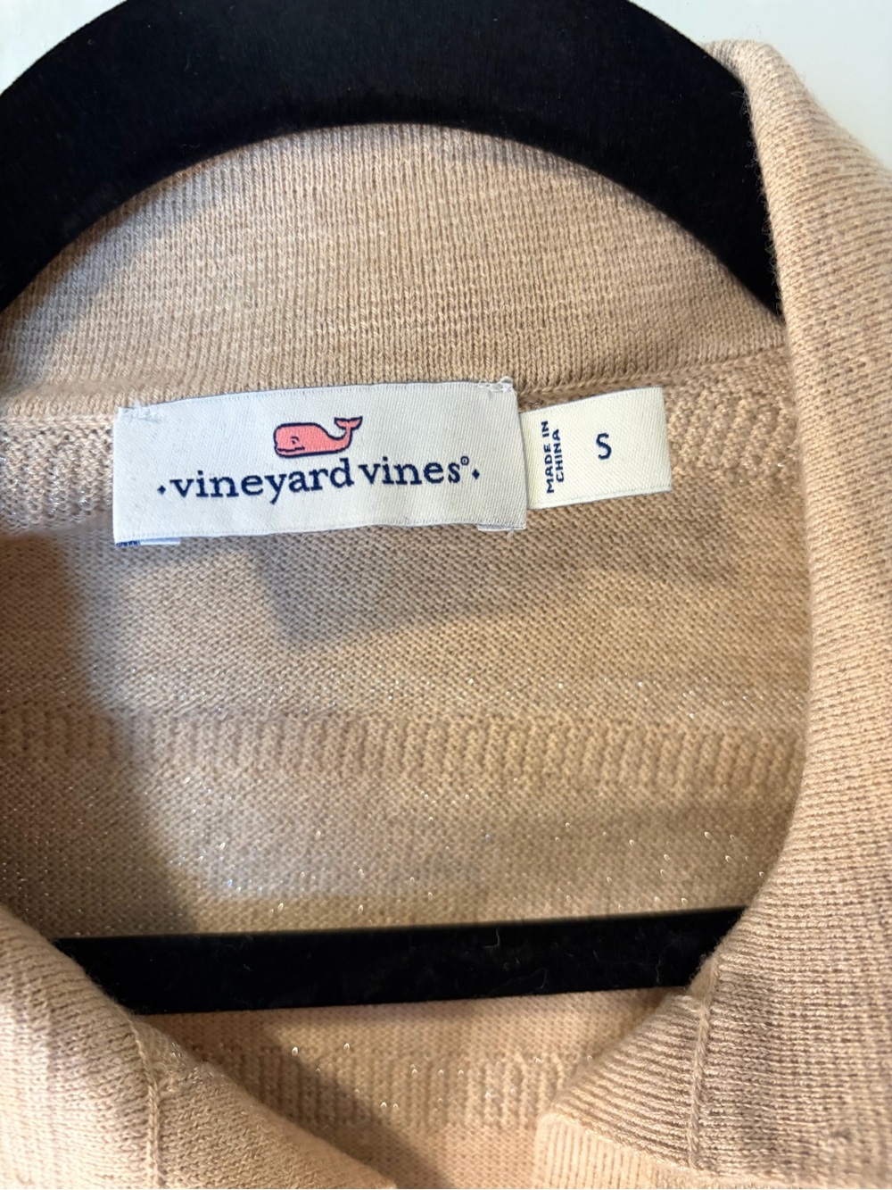 Vineyard Vines Beige Sweater with Cream Stripes